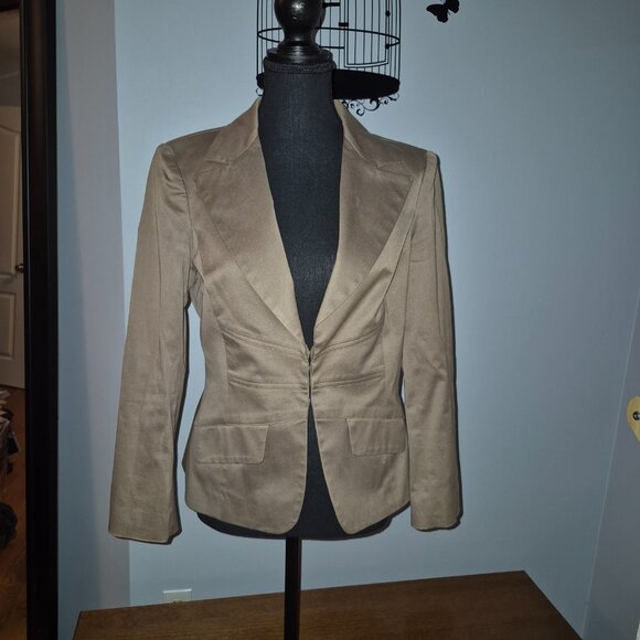 Bedo Darker Tan Fitted Cotton Blazer (M) - Picture 2 of 9